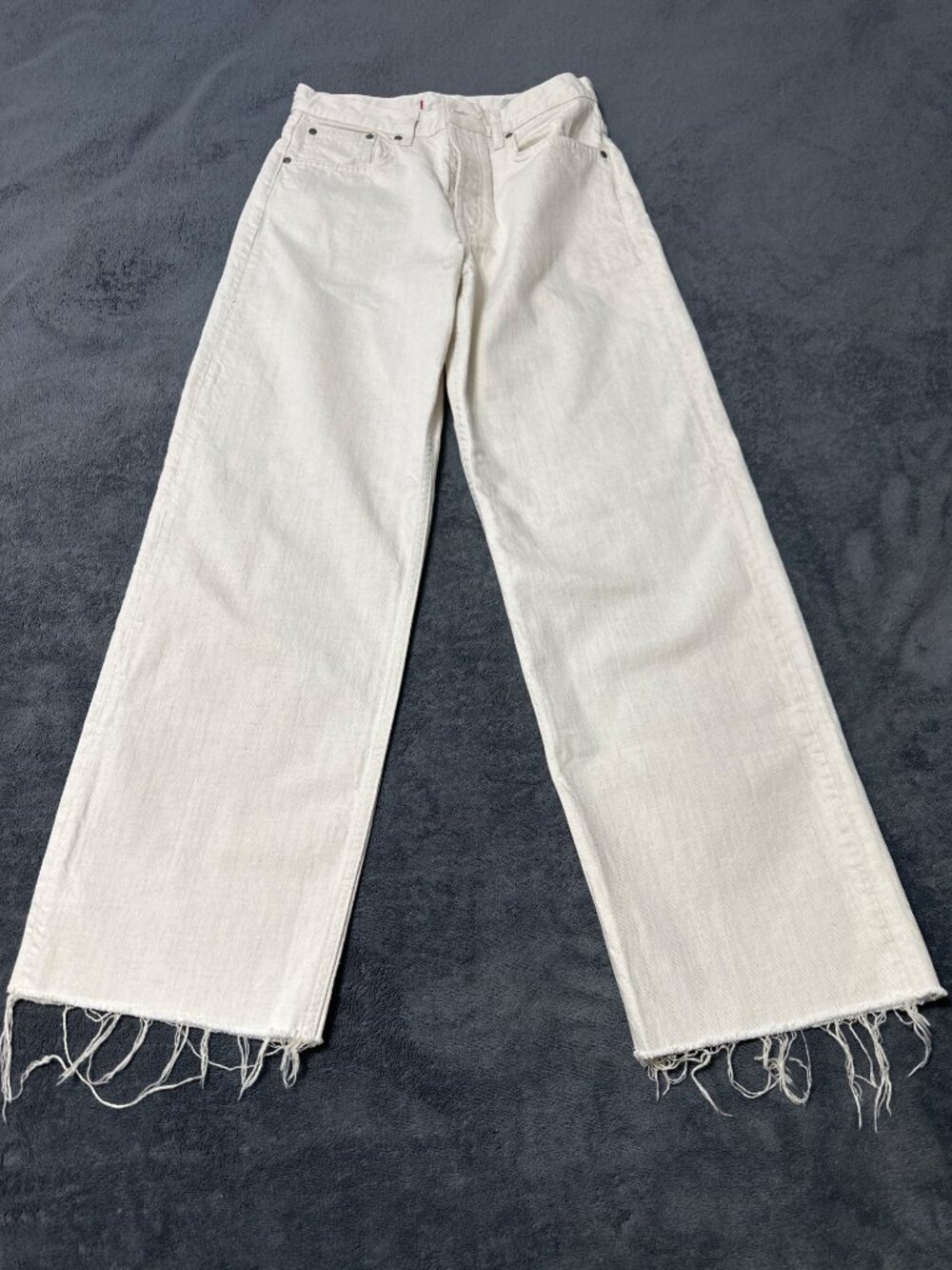 Zara White Wide-Leg Frayed Hem Womens Jeans EUR 36 USA 4 MEX 26